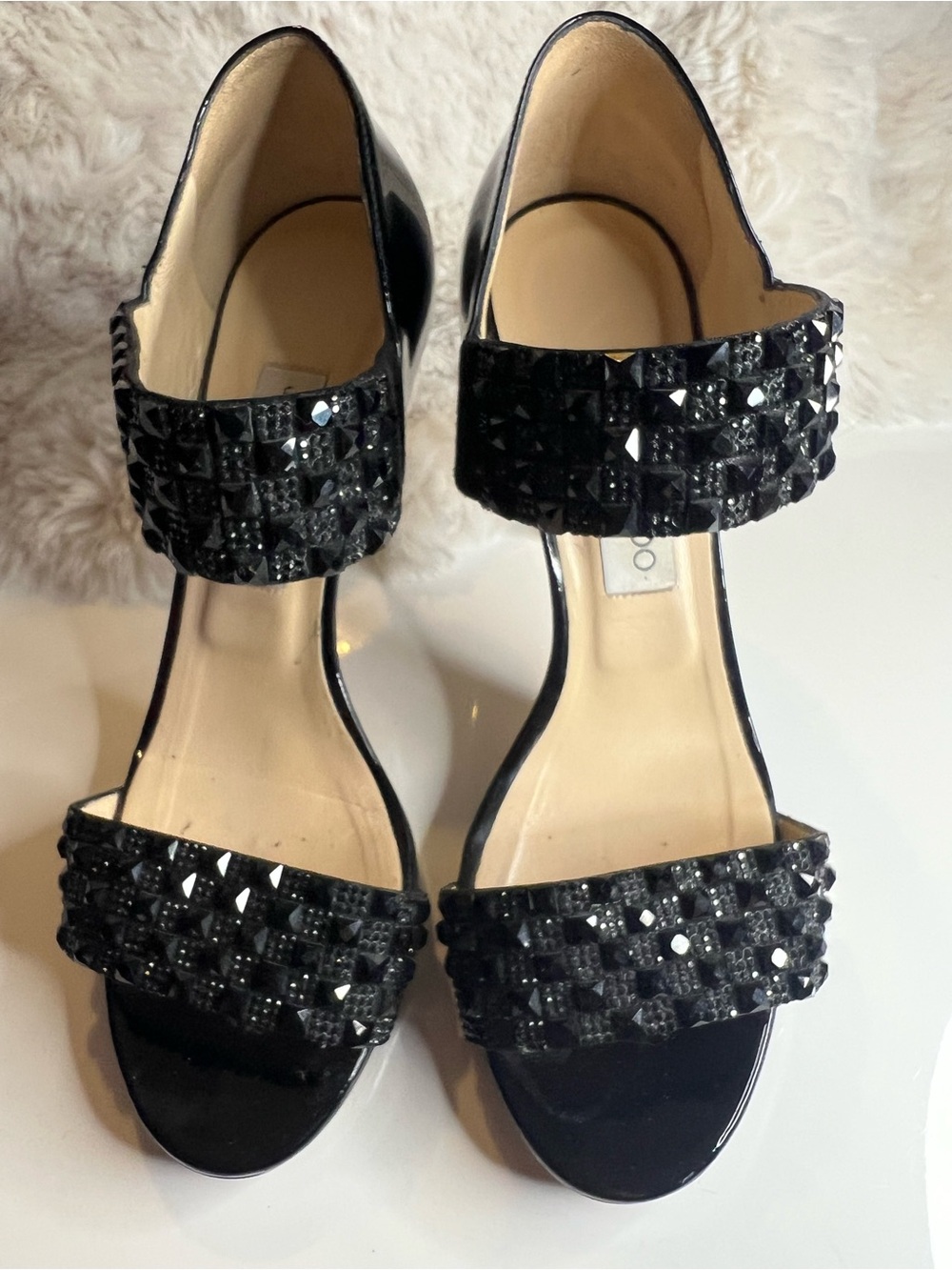 Jimmy Choo Black Studded Strap Heels